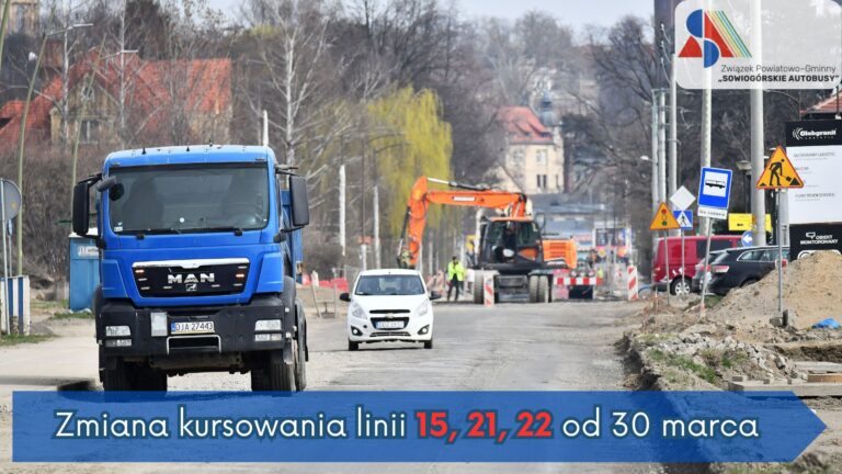 ZMIANA KURSOWANIA AUTOBUSÓW LINII 15, 21 i 22
