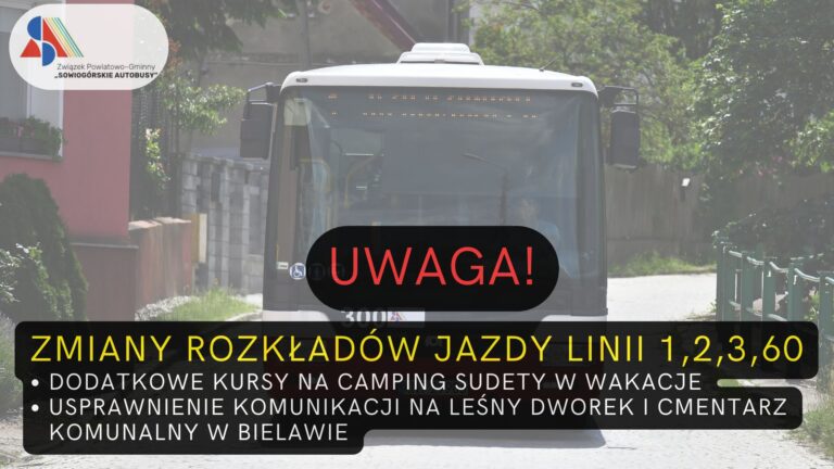 ZMIANY ROZKŁADÓW JAZDY LINII 1, 2, 3 I 60