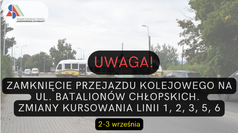 ZAMKNIĘCIE PRZEJAZDU KOLEJOWEGO NA UL. BATALIONÓW CHŁOPSKICH – ZMIANA KURSOWANIA LINII “BIELAWSKICH”